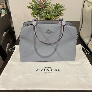 Coach Light Blue Signature Leather Mini Brooke Carryall Satchel